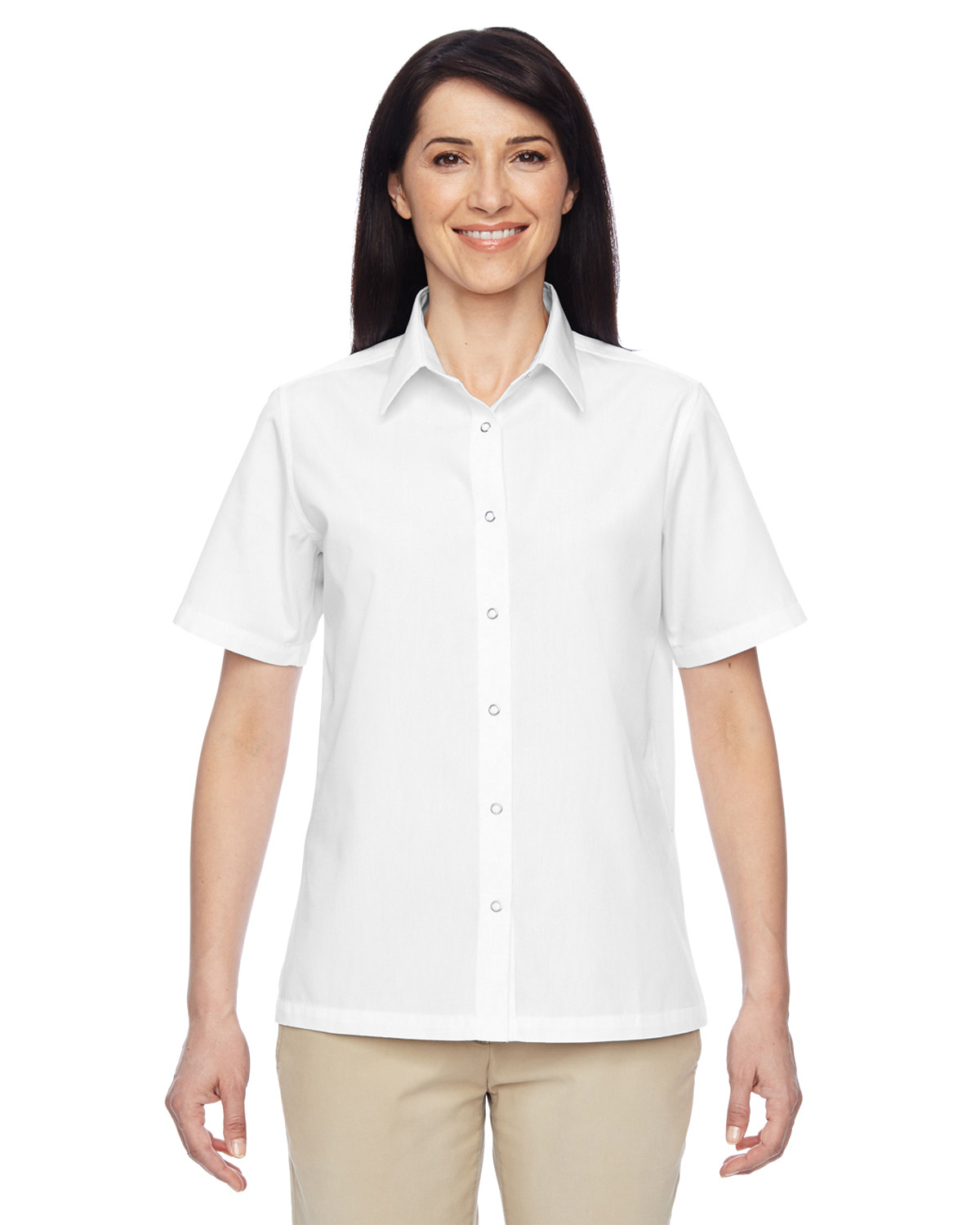 Harriton Ladies' Advantage Snap Closure Short-Sleeve Shirt