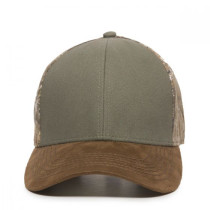 Outdoor-Structured Suede Visor Canvas Camo Back Cap 
