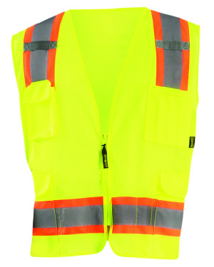 OccuNomix Men's High Visibility Two-Tones Surveyor Mesh Vest