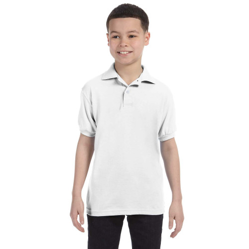 Hanes Youth 5.2 oz., 50/50 EcoSmart® Jersey Knit Polo