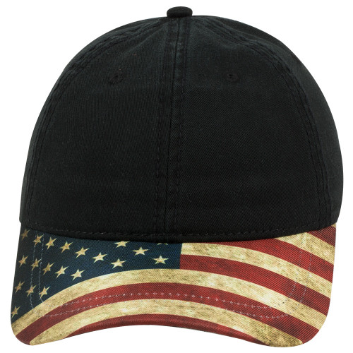 Otto United States Flag Design Visor Cotton Twill Six Panel Low Profile Baseball Cap