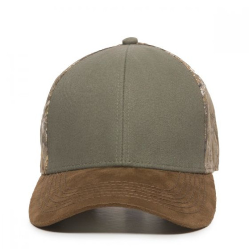 Outdoor-Structured Suede Visor Canvas Camo Back Cap 
