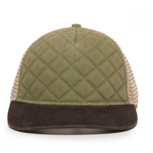 Outdoor-Foam Structured Quilted Soft Buttery Twill Front Panels Mesh Back